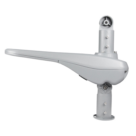 LED pouličné svietidlo Solar G2 40W, šedá farba, IP66, 4000K – teplá biela, svetelný tok 8000lm, uhol vyžarovania 150×80°, CRI>75, životnosť až 50 000h, rozmery ø 653×236×200, materiál hliník + sklo, nestmievateľné, PF>0,9